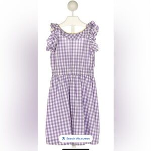 NWT J Crew Crewcuts ruffle-trim dress in Lavender & white gingham, 12 MSRP $89